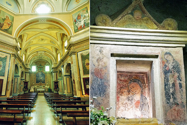 Cattedrale e affresco della Madonna SS. di Belvedere nella grotta dell'omonimo Santuario