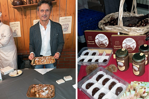 Massimiliano Arnecchi Panforte e Ricciarelli di Siena Igp. A dx Marron Glassé della Valle di Susa 