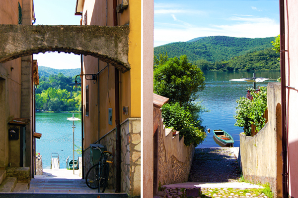 Scorcio dei vicoli verso il lago